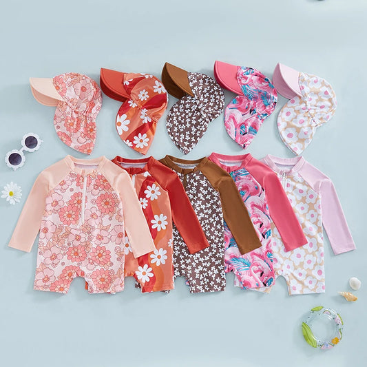 Sandy Blossom Palmie Girl's Swim Set