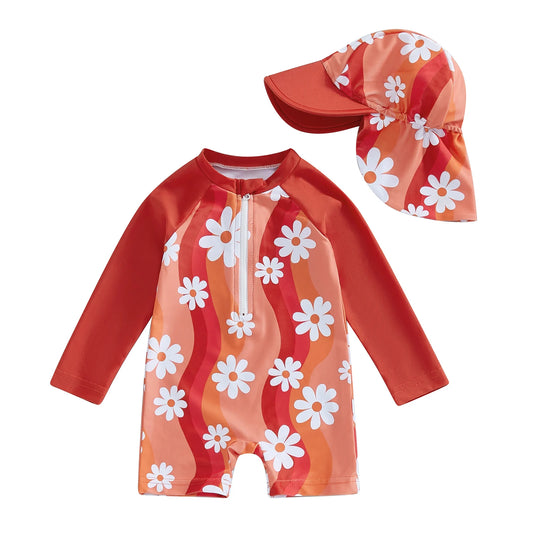 Peachy Wave Palmie Girl's Swim Set